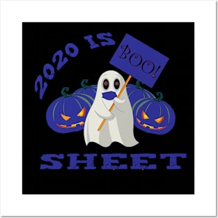 2020 Is Boo Sheet Ghost Mask Halloween Posters and Art